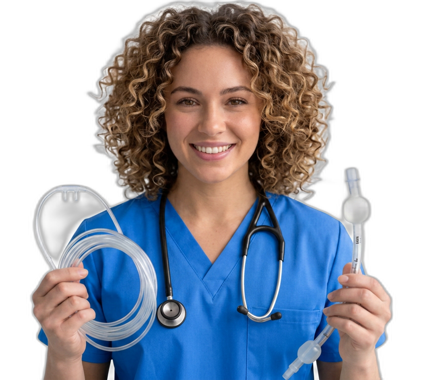 Respiratory therapist with airway equipment